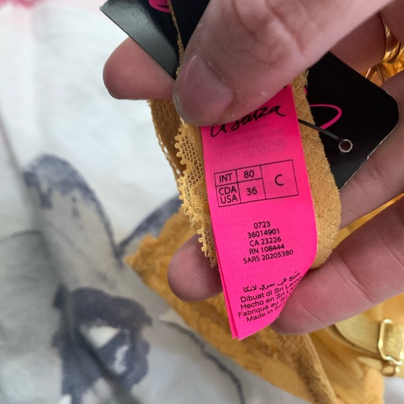 La SENZA 36C Lace Underwire Bra Gold sexy feminine - Picture 7 of 7